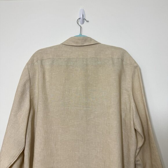 Theory Classic Menswear Pure Linen Shirt Women’s Sz XL Button Down Long Sleeve - Picture 7 of 11